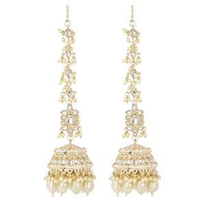Buy Shining Diva Fashion Bahubali Pearl Ear Chain Traditional Stylish ...
