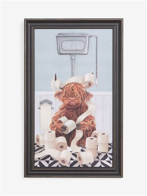 Buy Neutral Hamish The Highland Cow On The Loo Wall Art from Next India