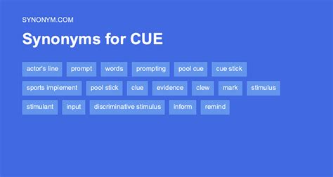 Another word for CUE > Synonyms & Antonyms