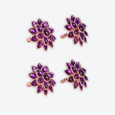 Orchid Blush Napkin Ring Set of 4 | Statement Gem Table Accessory – The ...