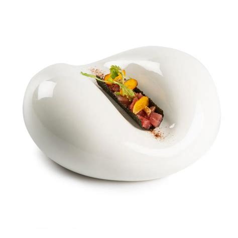 100% Chef Dune Taco Presentation Plate, 17x7 cm, White Price