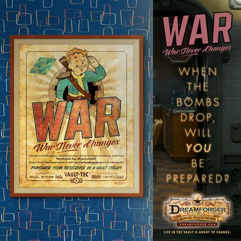 "War...War Never Changes" Retro Fallout Ad Art Print – Dreamforger Studios