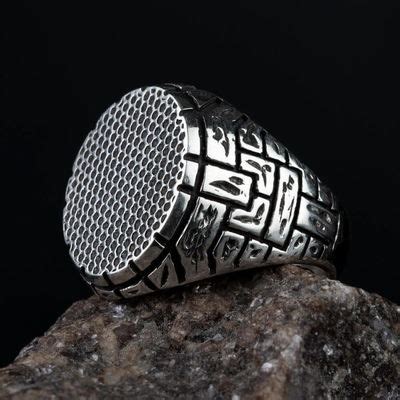 925 Sterling Silver Oval Special Design Mens Ring