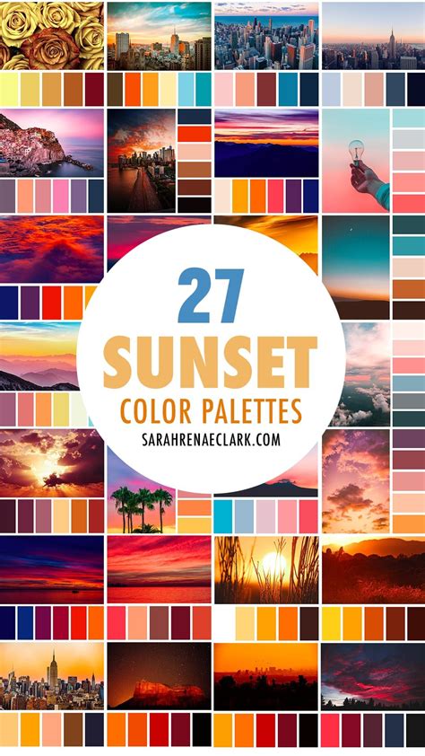 27 Sunset Color Palettes | Sunset color palette, Color palette design ...