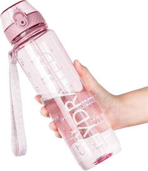 Amazon.com: GOPPUS Clear Water Bottle With Straw 32oz Clear Sports ...
