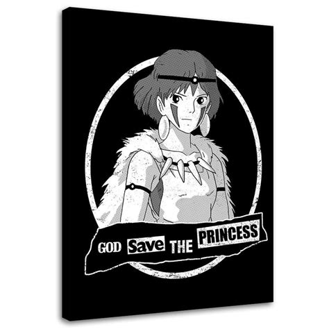 Tableau Ghibli Princesse Mononoke God Save the Princess - 50 x 70 cm ...