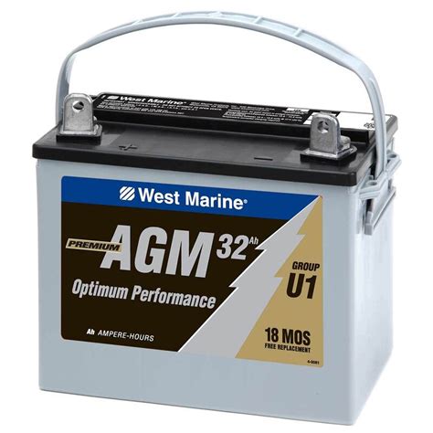 WEST MARINE Group U-1 Dual-Purpose AGM Battery 32 Amp Hours | West Marine