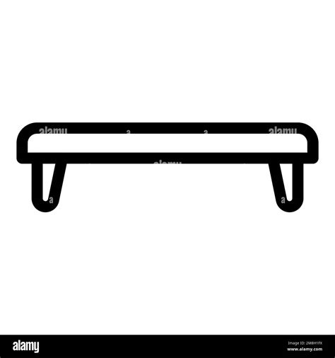 Coffee table icon line isolated on white background. Black flat thin ...