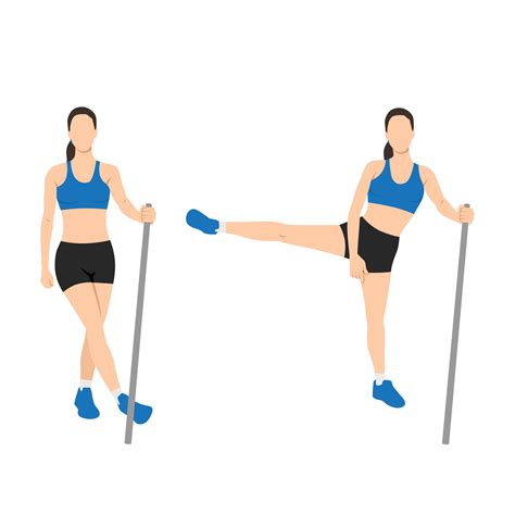 Woman doing side lateral leg or hip swings exercise. 24792960 Vector ...