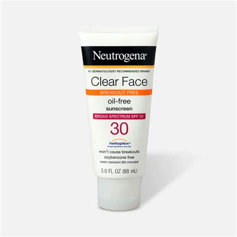 FSA Eligible Neutrogena Clear Face Liquid Sunscreen Lotion SPF 30 - 3 ...
