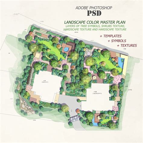Photoshop PSD- Landscape Architecture Color Master Plan Templates ...