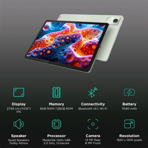 Buy Lenovo Tab M11 Wi-Fi Android Tablet (11 Inch, 8GB RAM, 128GB ROM ...