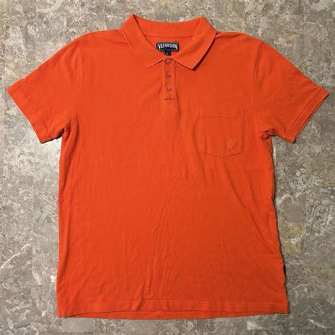 Vilebrequin Polo Shirt Men's Large Orange Short... - Depop