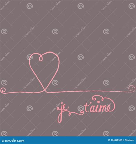 Letras a Pulso Del Aime Del ` De Je T De La Tarjeta De Felicitación Del ...