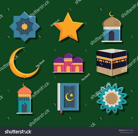 Islamic Symbols Icon Collection Design Stock Vector (Royalty Free ...