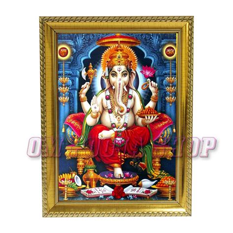 Ganpati Bappa Photo in Wooden Frame online in USA UK India