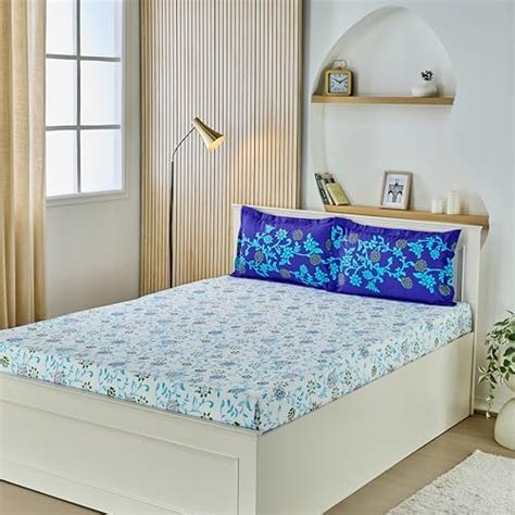 Buy Amazon Brand - Solimo Jasmine Zest 144Tc 100% Cotton Double ...