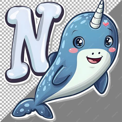 Premium PSD | Animal with n alphabet on transparent background ai generated