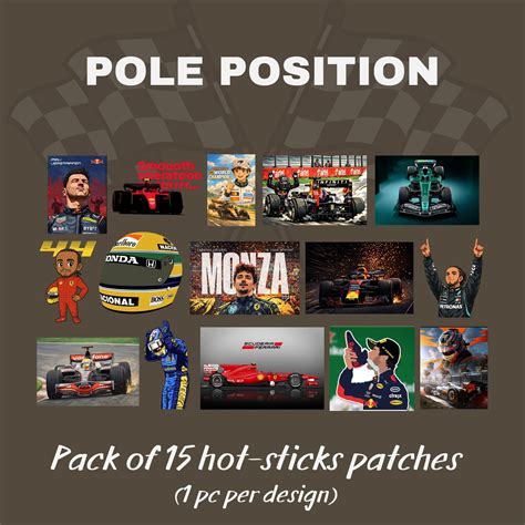 Pole Position | Pack of 15 Hot-Sticks | Iron on patches – Slap That Patch