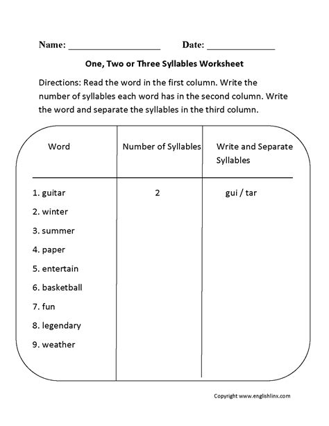Three Syllable Words