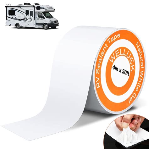 WELLUCK RV Sealant Tape, 4 Inch x 50 Foot RV White Roof Seal Tape UV ...