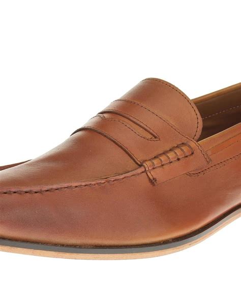 Mens Penny Tan Burnish Full Grain Leather Comfort | Ubuy India