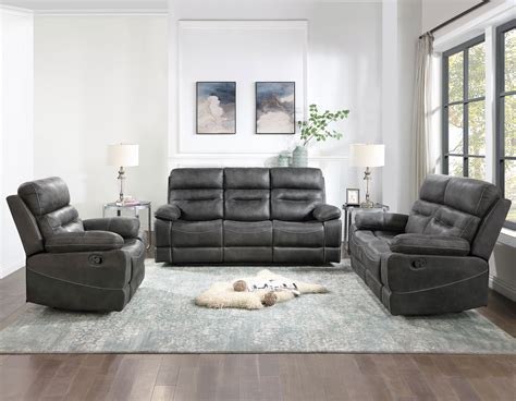 Gray Reclining Sofa Set | Cabinets Matttroy