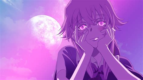 Gasai Yuno in the moonlight HD Обои | Фон | 1920x1080