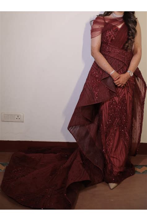 Amit GT Cranberry Scintilla Gown – Kuro Clothing India