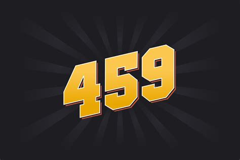 Number 459 vector font alphabet. Yellow 459 number with black ...