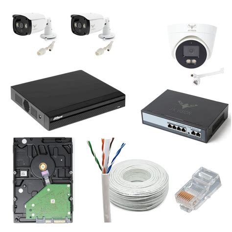 Buy JK Vision 4MP CCTV IP Camera Full Set, 2 Bullet,1 Dome, 4 Channel ...