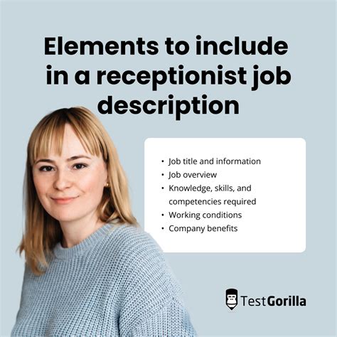 Receptionist job description template - TestGorilla