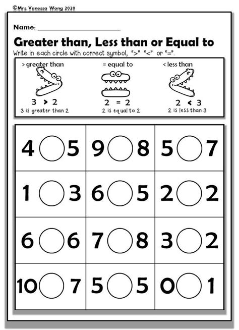 Kindergarten Math Worksheets, Numbers 1-10 Comparing Numbers, Preschool Homeschooling Worksheets ...
