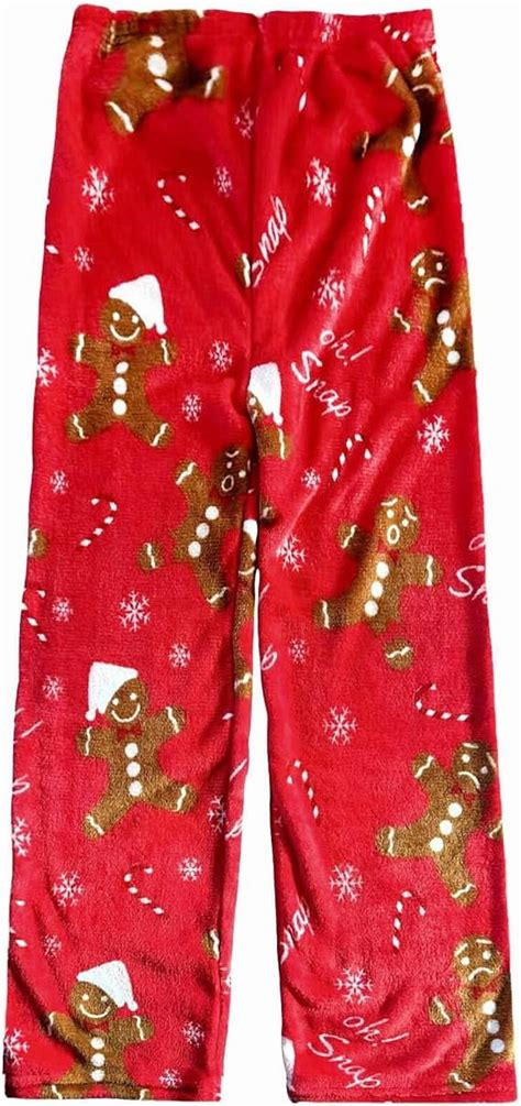 Fuzzy Christmas Pajama Pants Women Men Flannel Xmas Pjs Pants Pajama ...