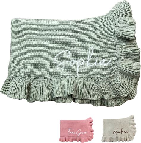 Amazon.com: HuitzilAM Knit Baby Blanket – 30x40in Personalized Baby ...