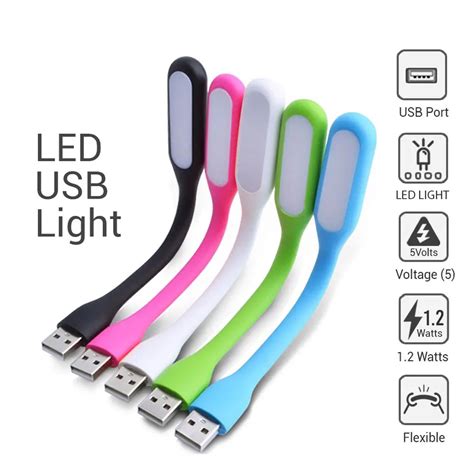 Portable USB LED Mini Book Reading Light Lamp Travel Table Lamp ...