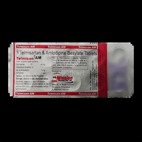 Telmison-AM 40mg Tablet – Uses, Price, Composition & Side Effects