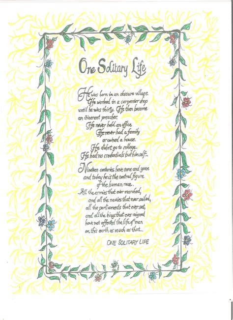 Digital Art, Poem, One Solitary Life - Etsy