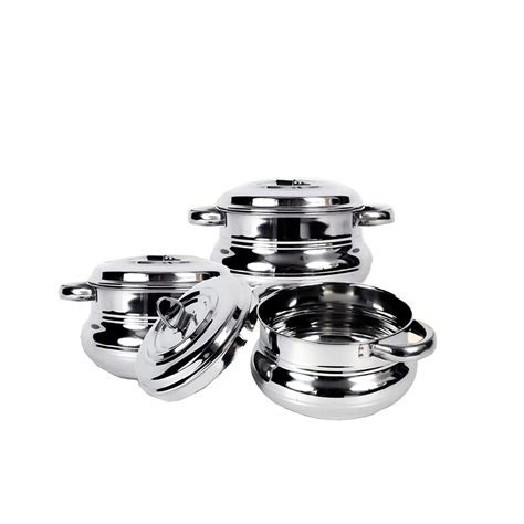 Buy Kuber Industries Stainless Steel Handi Set with Lid | Stainless ...