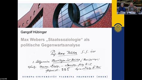 Canal UNED - Max Webers “Staatssoziologie´ als politische Gegenwartsanalyse