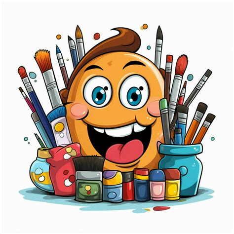 Arts and Crafts Emojis 2d cartoon vector illustration on w 30683042 ...