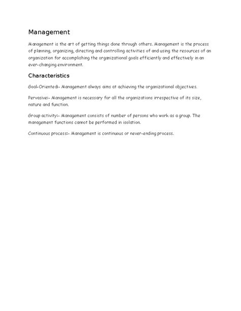 Management - Management Management is the art of getting things done ...
