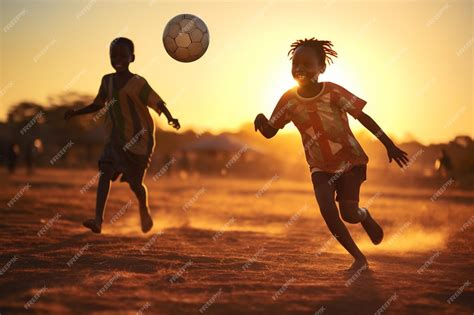 Premium Photo | Happy african kids playing with ball Childrens football ...