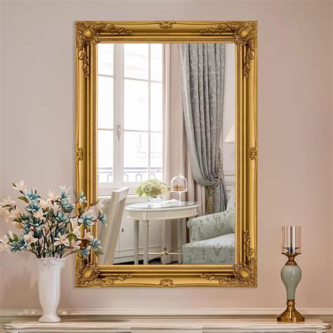 Amazon.com: Antique Baroque Mirror, 37" x 26" Traditional Vintage Gold ...