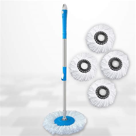 Arovemic Standard Blue Mop Rod Stick - Stainless Steel Pole Spin Mop ...