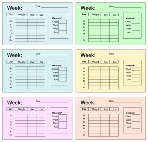 Printable Weight Watchers Sheets - Printable JD