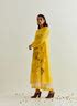 Yellow chanderi kurta with ivory inner - Elan Store