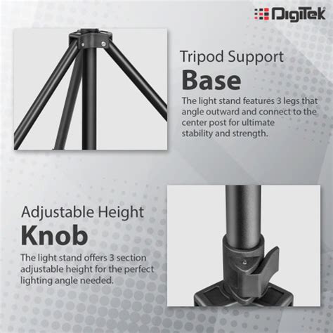 DIGITEK Lightweight & Portable 9 Feet Aluminum Alloy Studio Light Stand ...