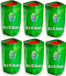 MASHKI® HDPE Terrace Gardening Grow Bag 12"x12" Growbag for Home ...