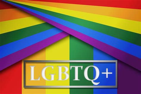 Lgbtq rainbow flag with banner | Premium Photo